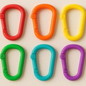Colorful Plastic D Ring Carabiner For Light Camping Gear And Kids Backpack Personalized Clip Set